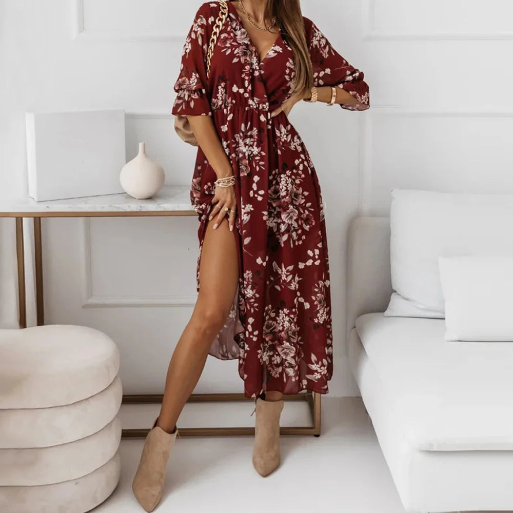 Chiffon Calf-Length Dress