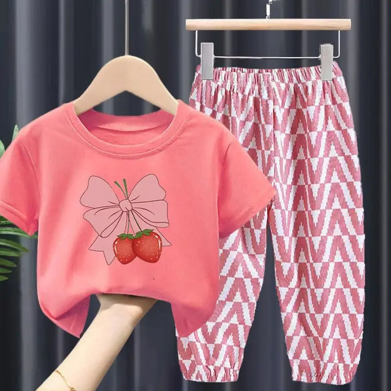 Cute Strawberry Bow Set