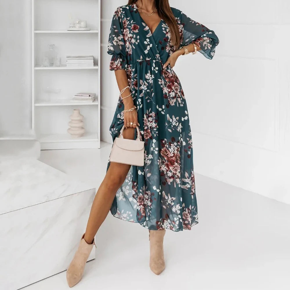 Chiffon Calf-Length Dress