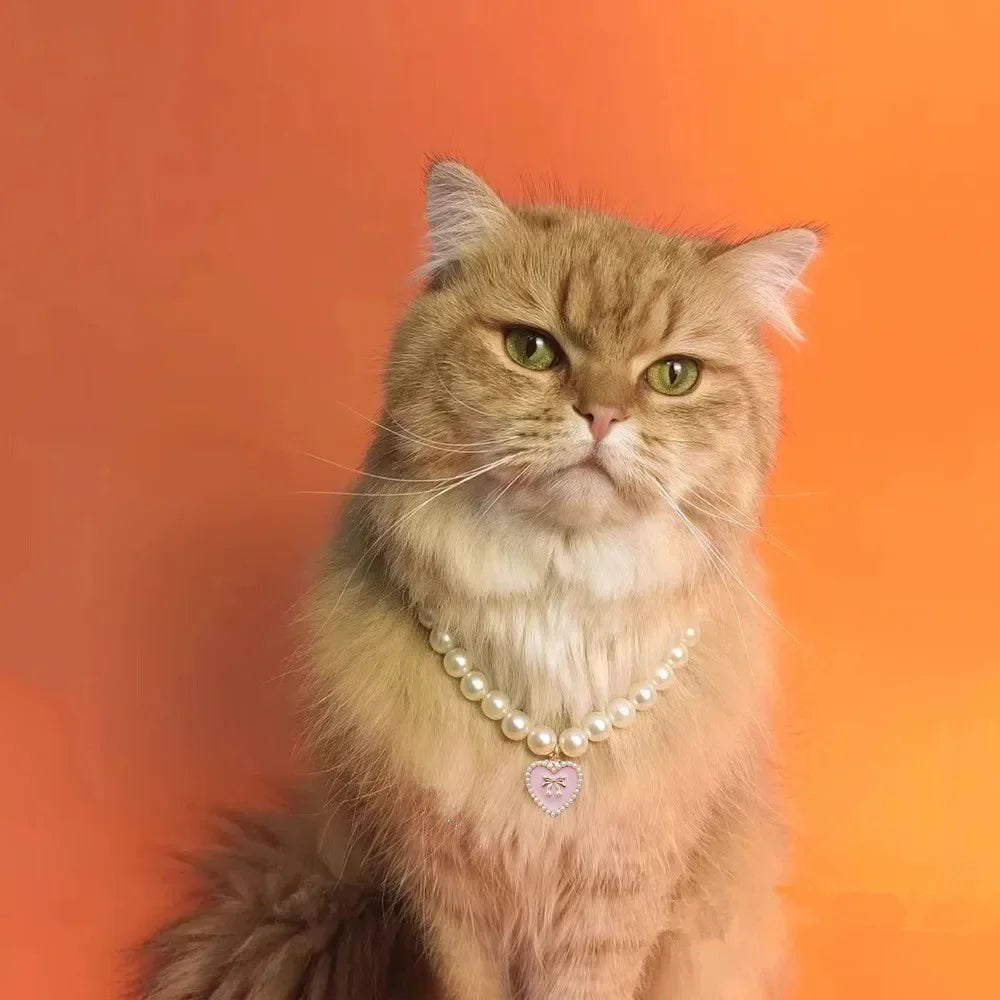 Cute Faux-Pearl Pet Collar