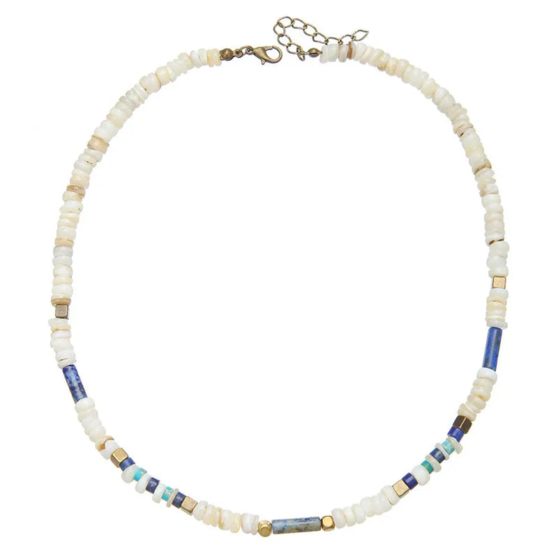 Natural Stone & Stainless Steel Necklace