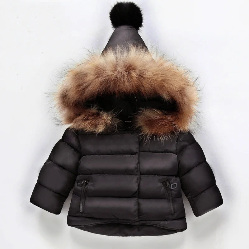 Hooded Fur Kid's Coat