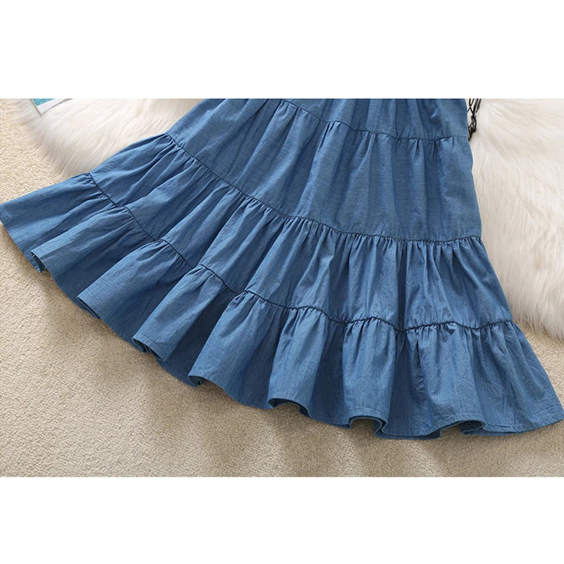 Blue Ruffle Skirt