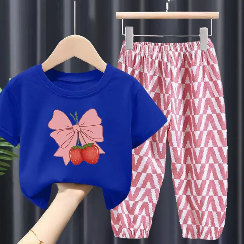 Cute Strawberry Bow Set