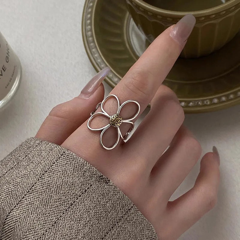 Flower Silver Ring