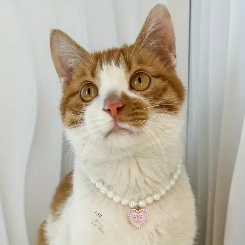 Cute Faux-Pearl Pet Collar