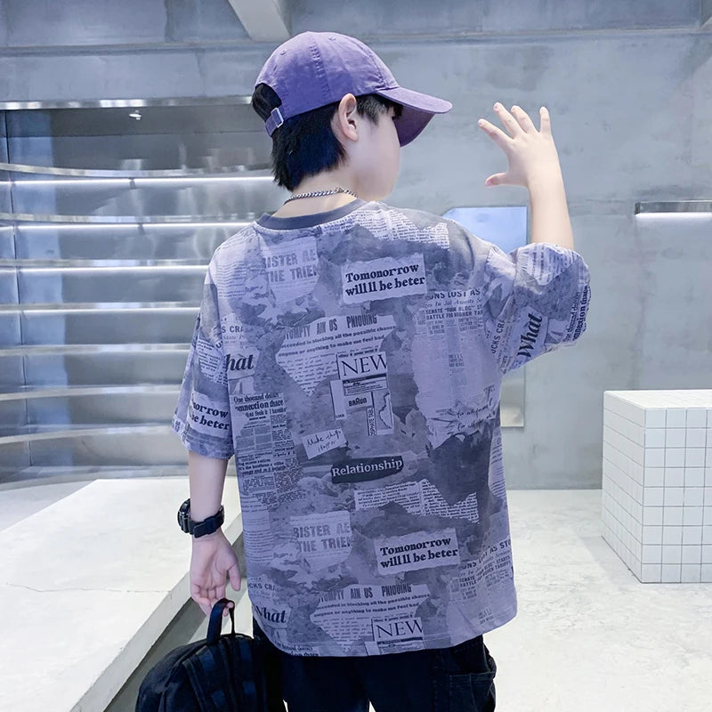Newspaper Print T.Shirt