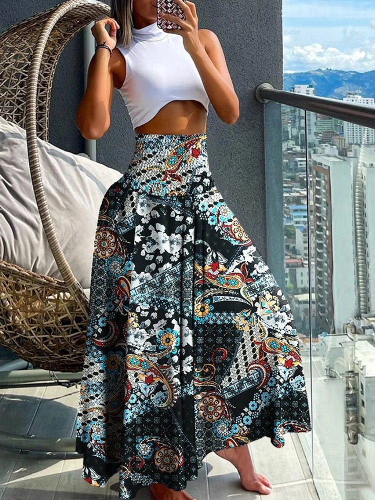 High Waist Boho Skirt