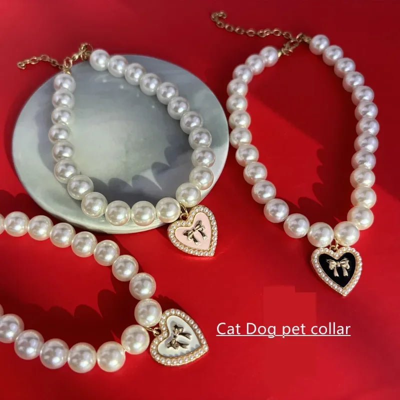 Cute Faux-Pearl Pet Collar