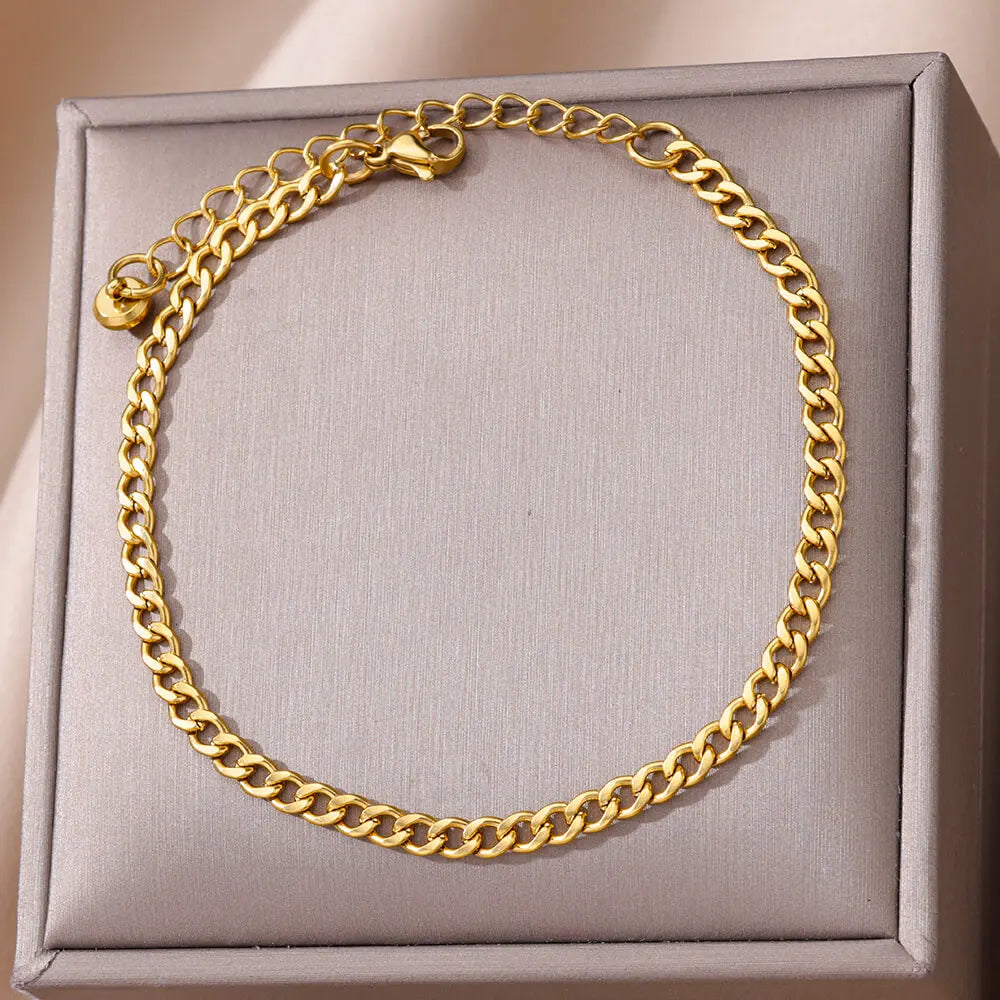 Waterproof Stainless Steel Anklets