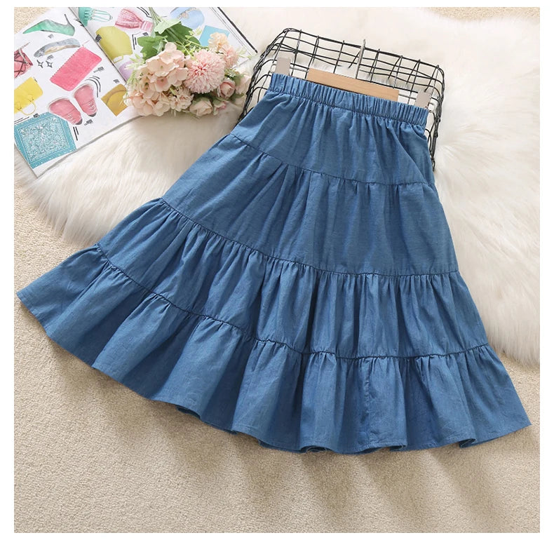 Blue Ruffle Skirt