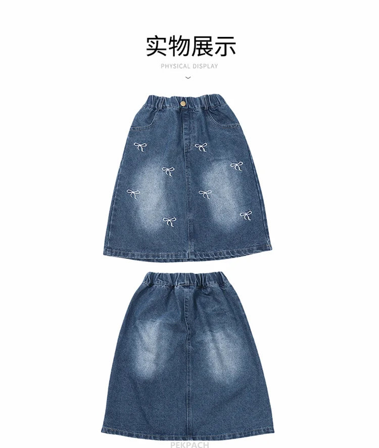 Denim Bow Skirt