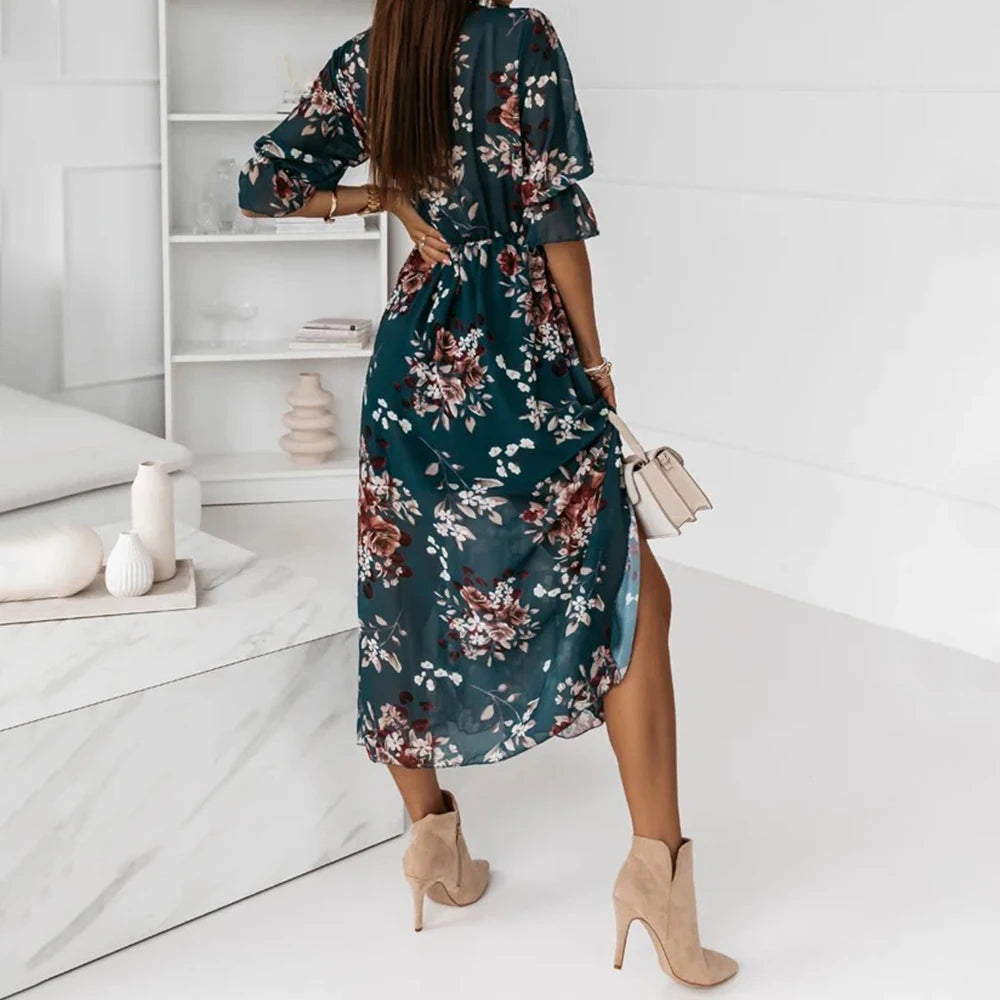 Chiffon Calf-Length Dress