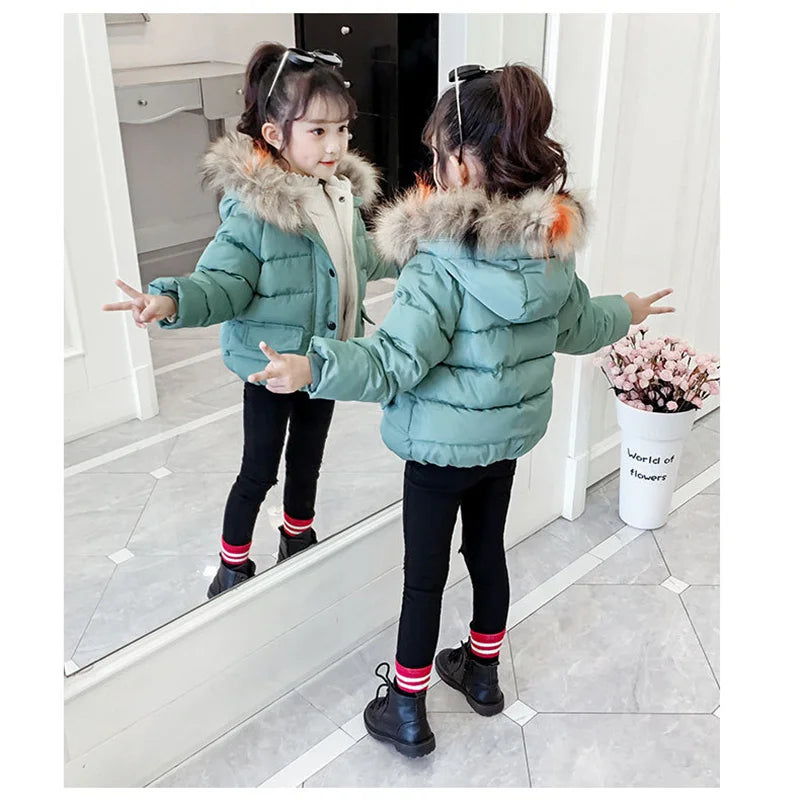 Hooded Fur Kid's Coat