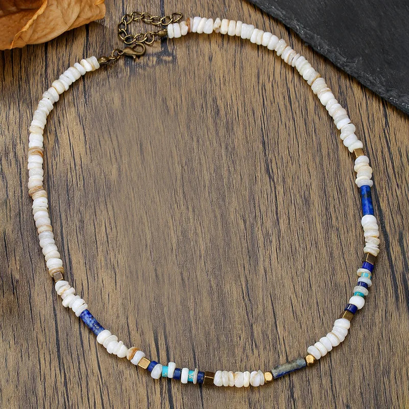 Natural Stone & Stainless Steel Necklace