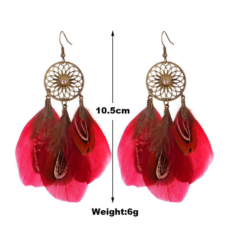 Feather Boho Earrings
