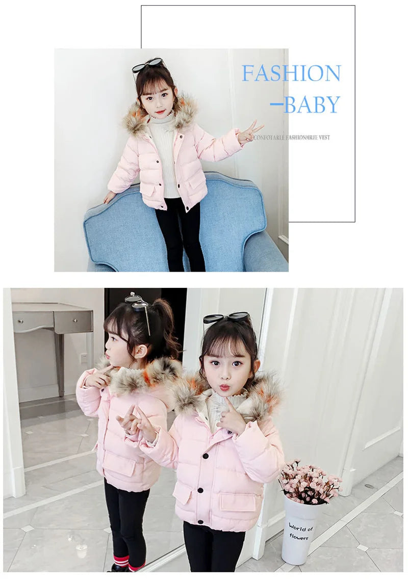 Hooded Fur Kid's Coat