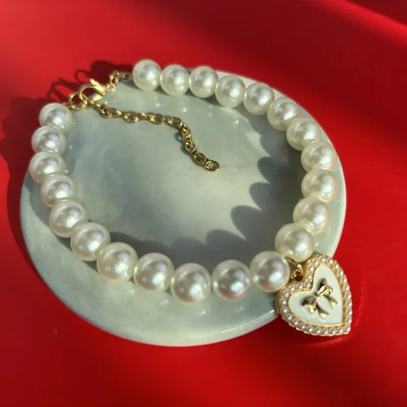 Cute Faux-Pearl Pet Collar