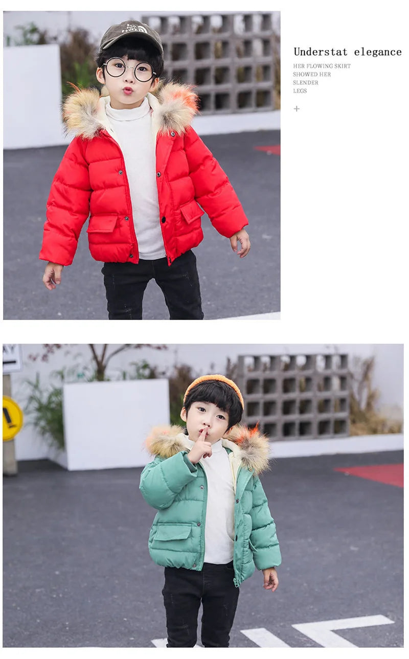 Hooded Fur Kid's Coat