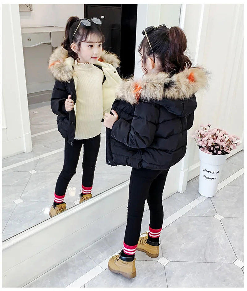 Hooded Fur Kid's Coat