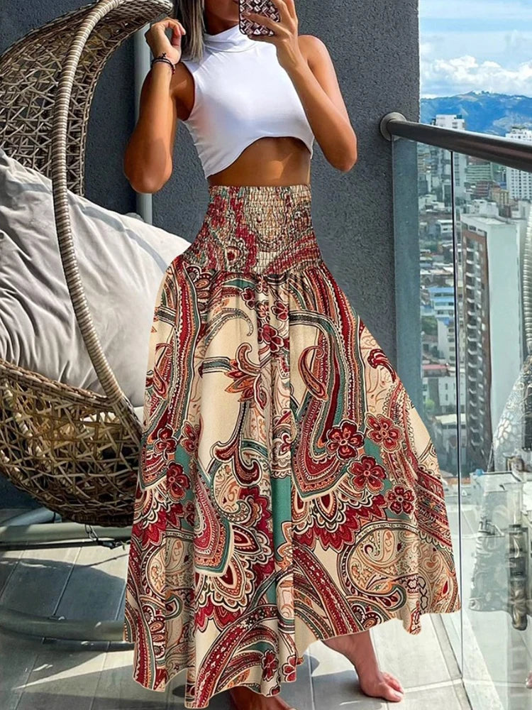 High Waist Boho Skirt
