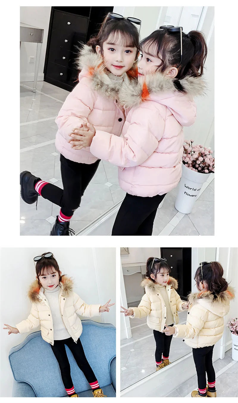 Hooded Fur Kid's Coat