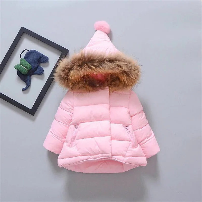 Hooded Fur Kid's Coat
