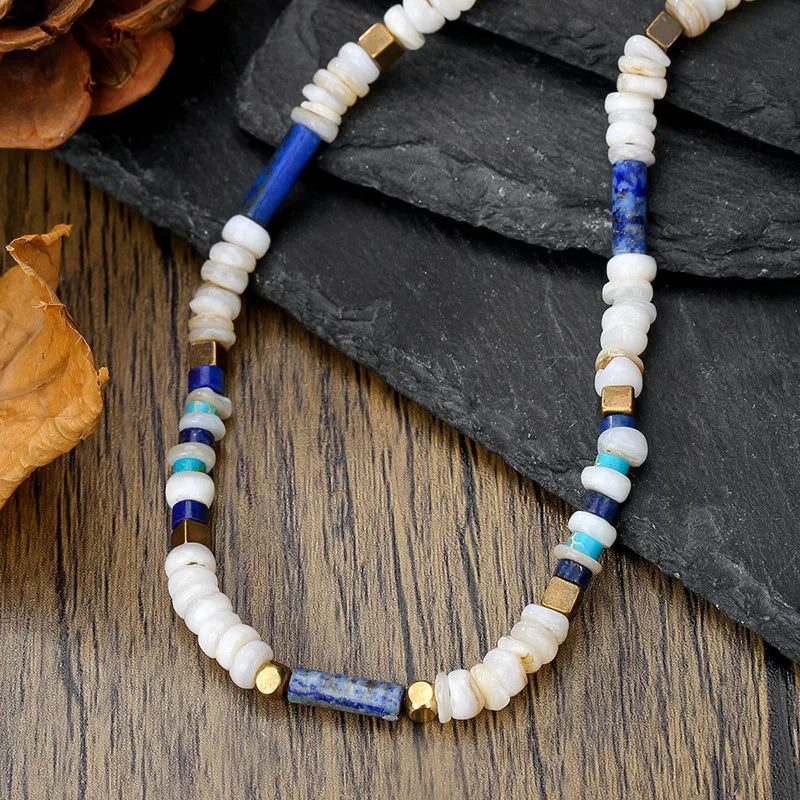 Natural Stone & Stainless Steel Necklace
