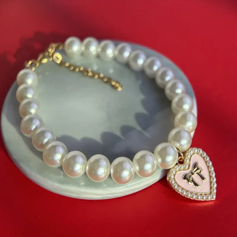 Cute Faux-Pearl Pet Collar