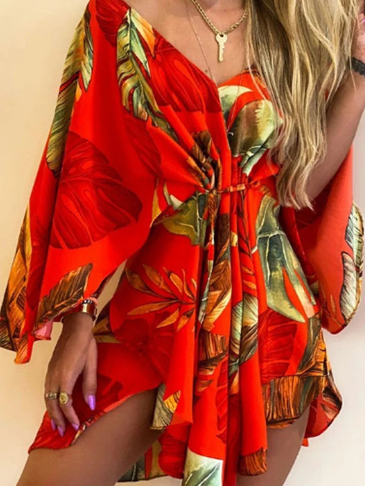 Flora-print Party Dress