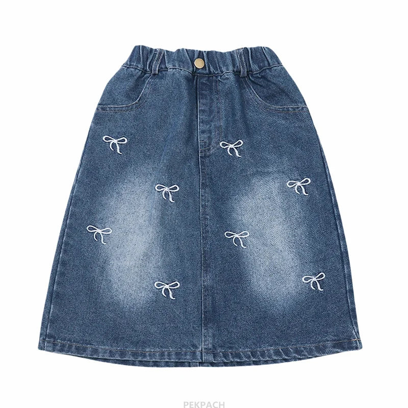 Denim Bow Skirt