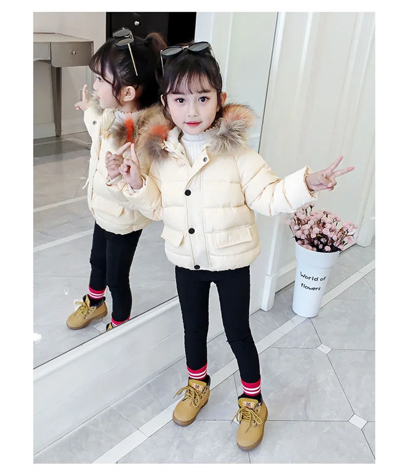 Hooded Fur Kid's Coat