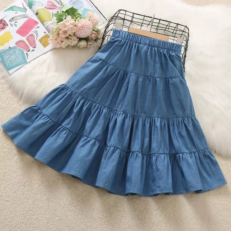 Blue Ruffle Skirt