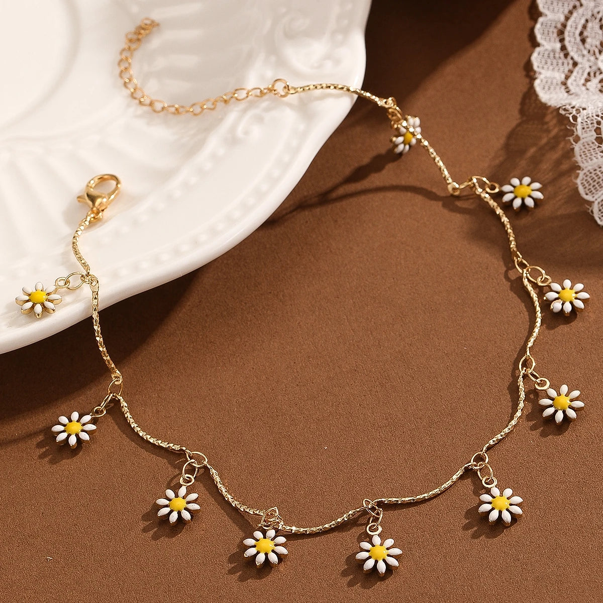Daisy Flower Anklets