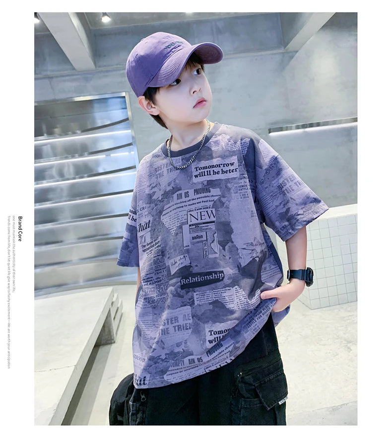 Newspaper Print T.Shirt
