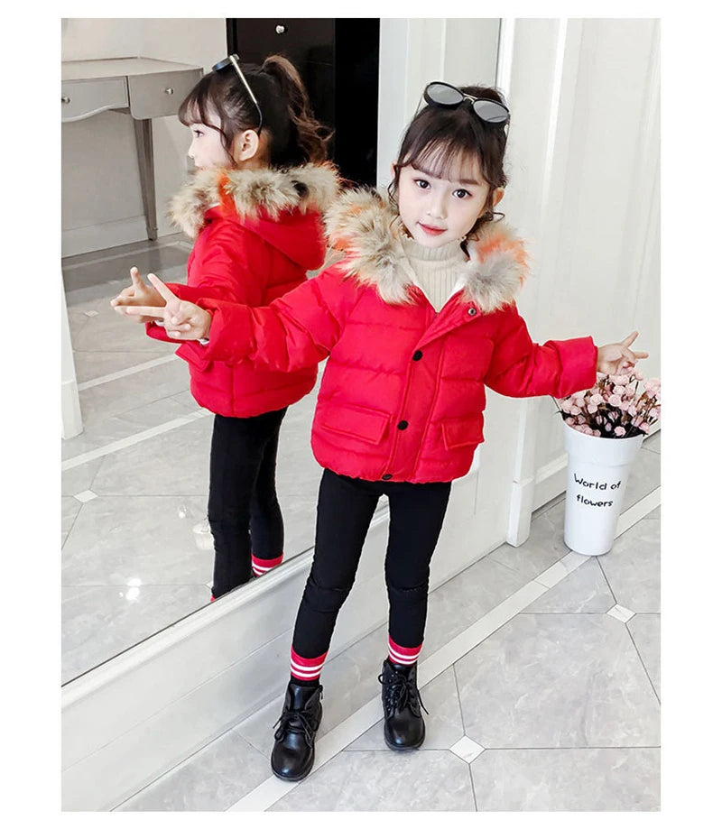 Hooded Fur Kid's Coat