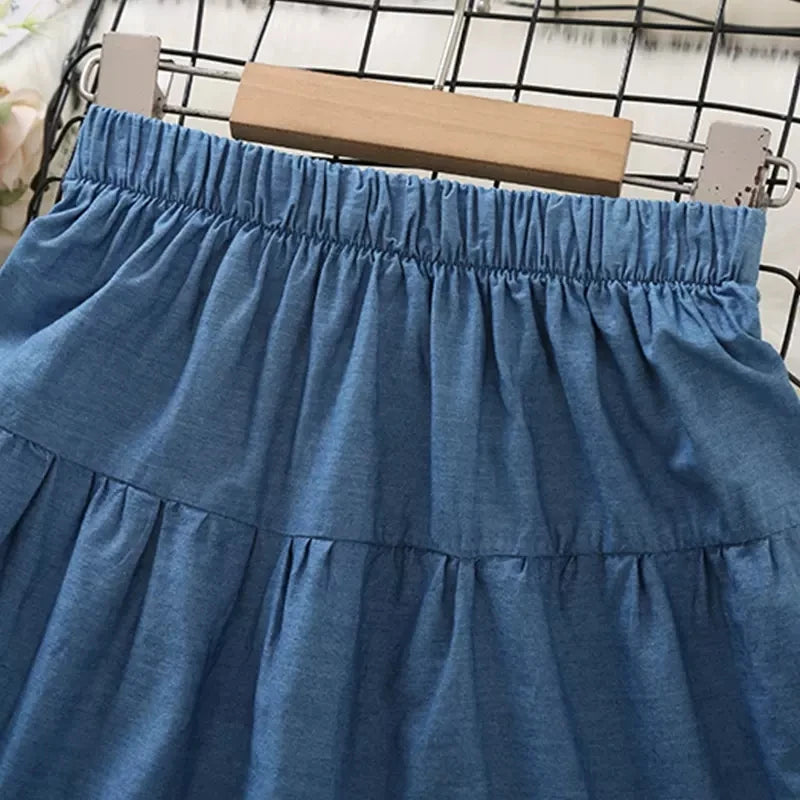 Blue Ruffle Skirt