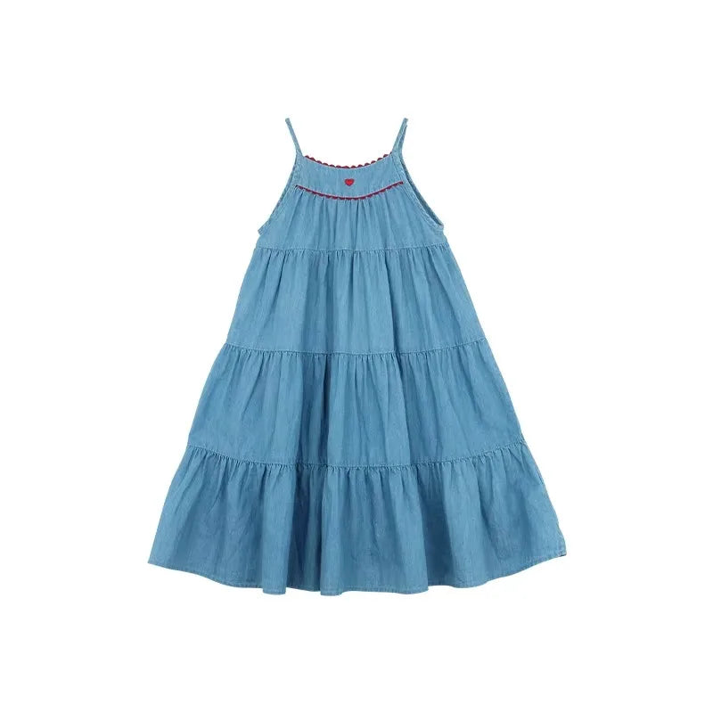 Denim and Red Stitch Dress
