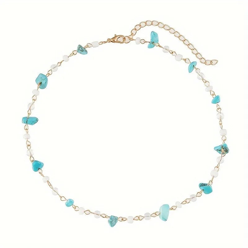 Rice Bead Crushed Stone Necklace