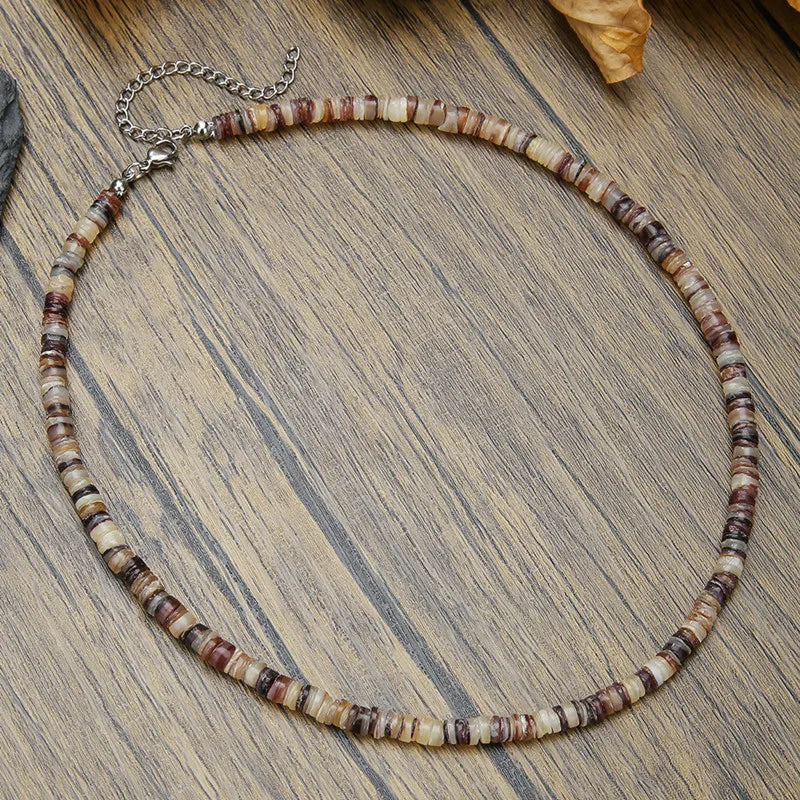 Natural Stone & Stainless Steel Necklace