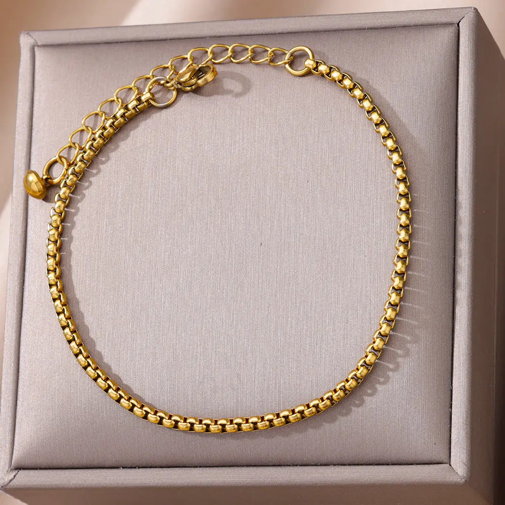 Waterproof Stainless Steel Anklets