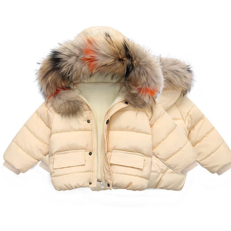 Hooded Fur Kid's Coat