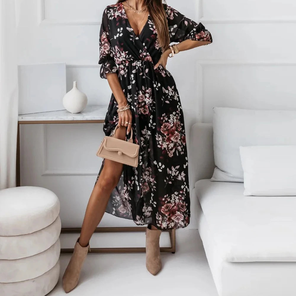 Chiffon Calf-Length Dress