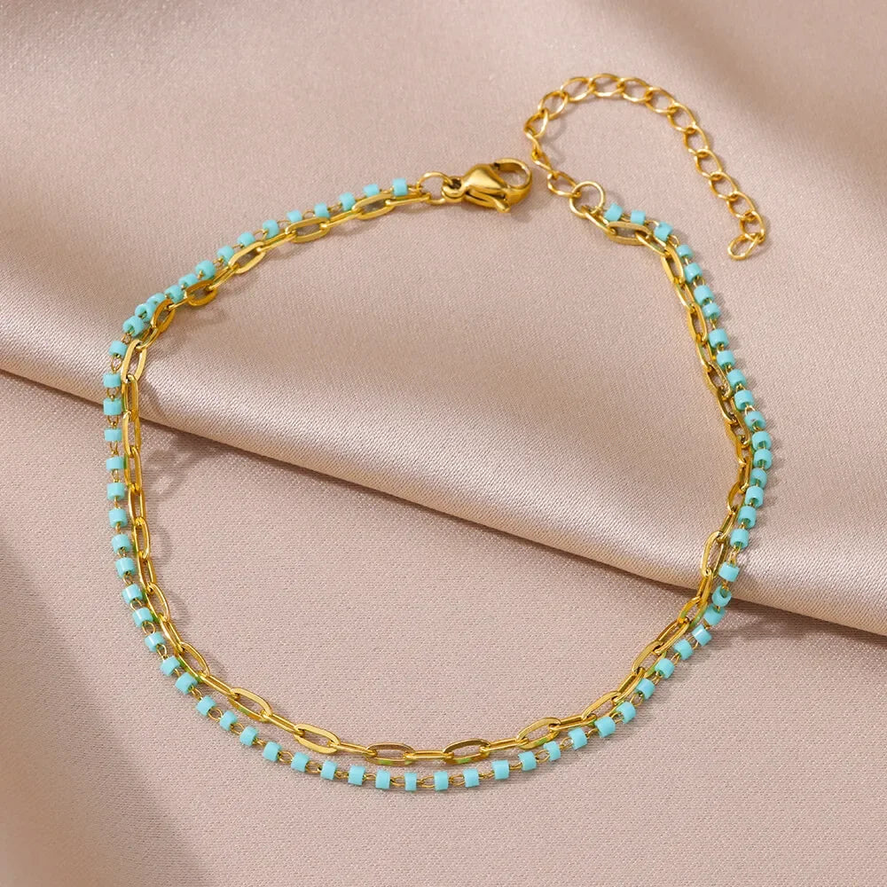Waterproof Stainless Steel Anklets