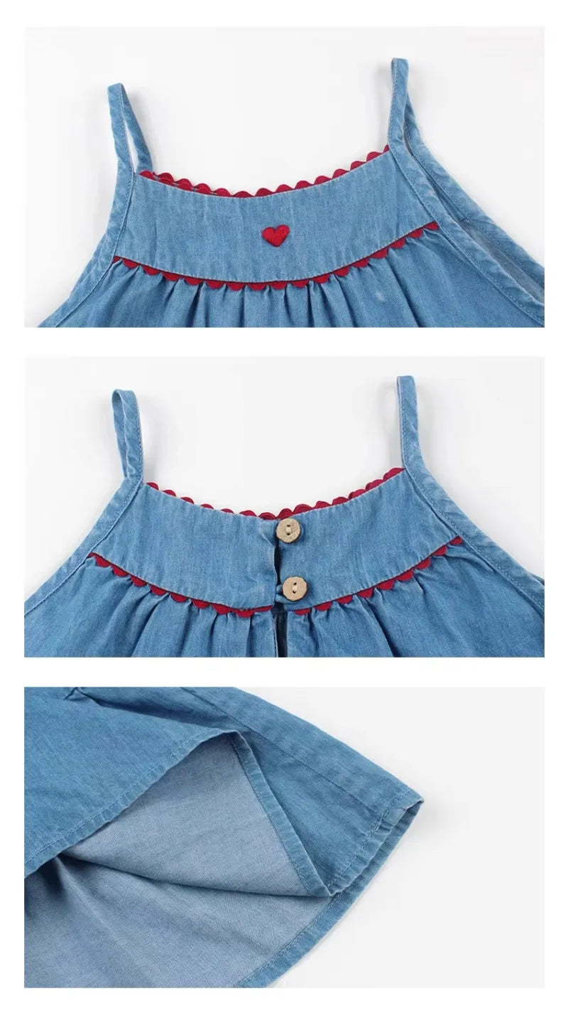 Denim and Red Stitch Dress