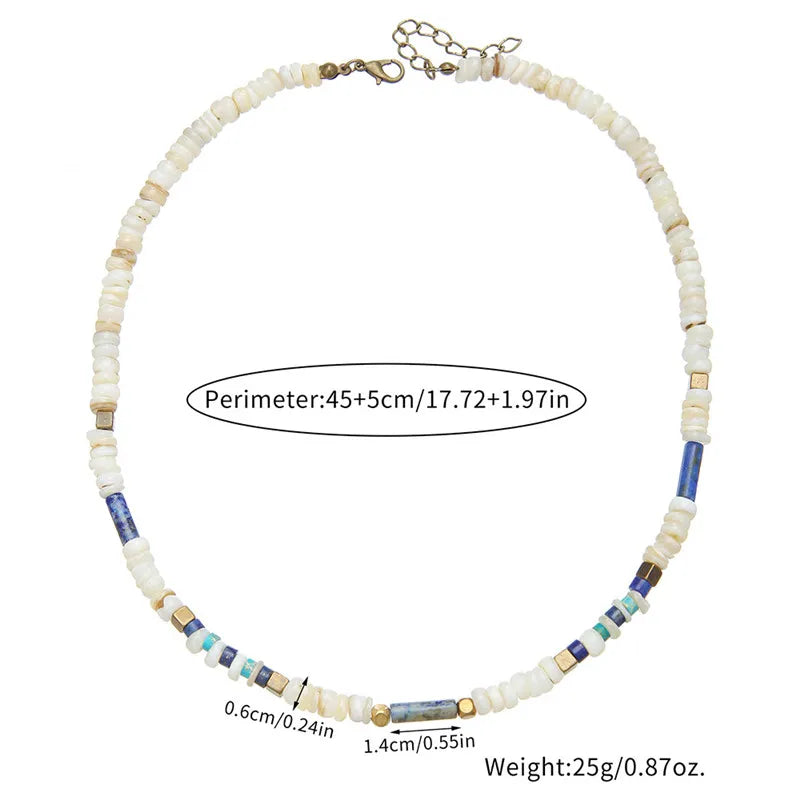 Natural Stone & Stainless Steel Necklace
