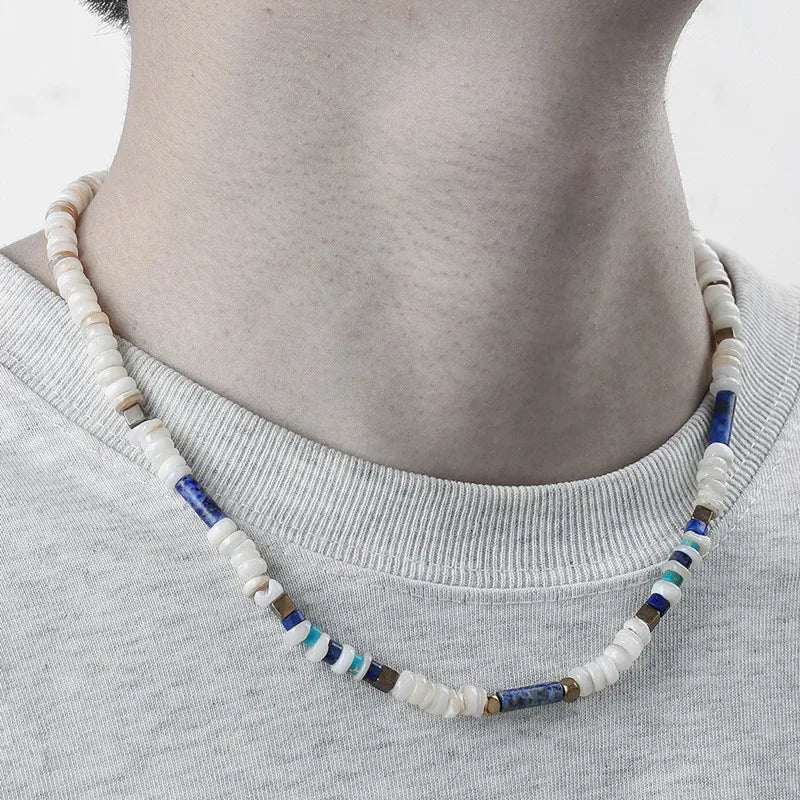 Natural Stone & Stainless Steel Necklace
