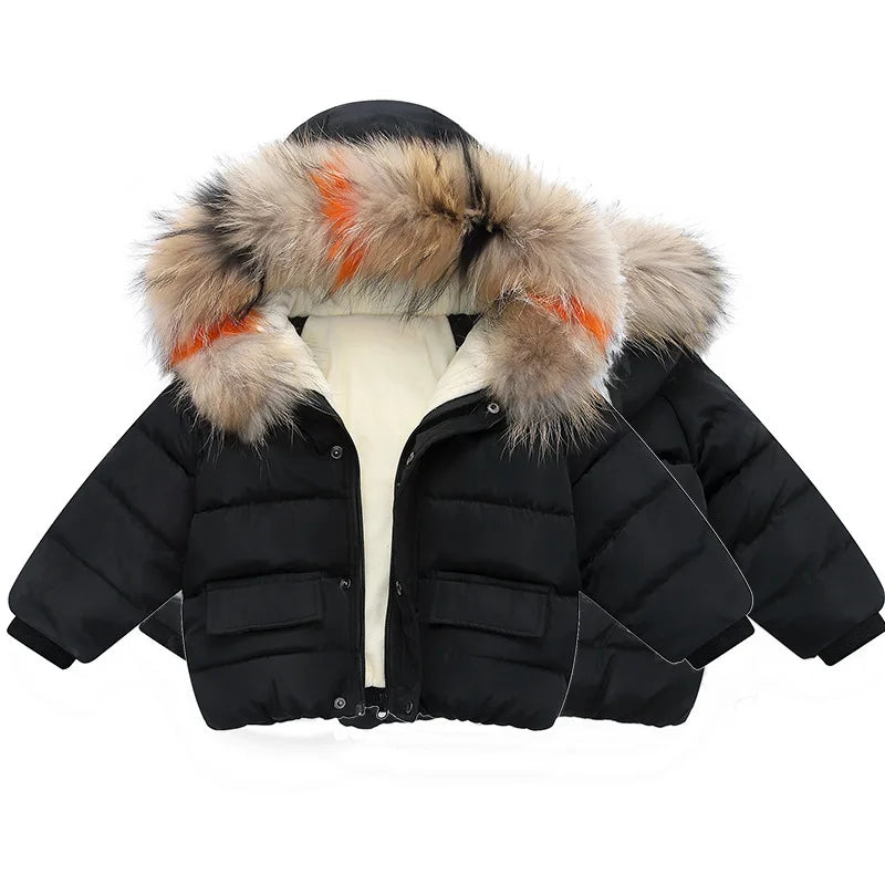 Hooded Fur Kid's Coat