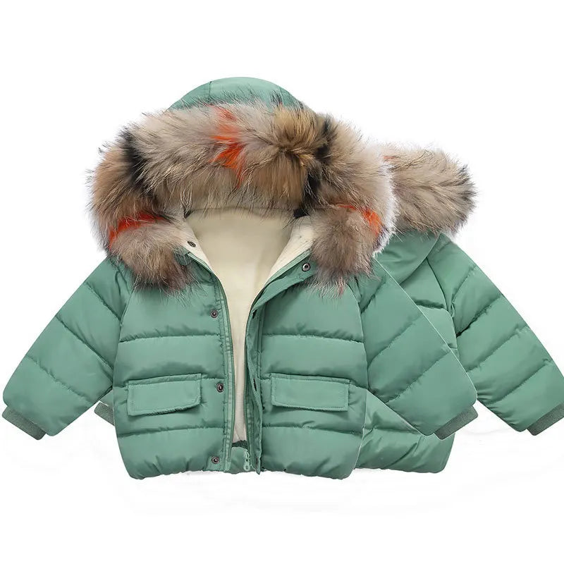 Hooded Fur Kid's Coat