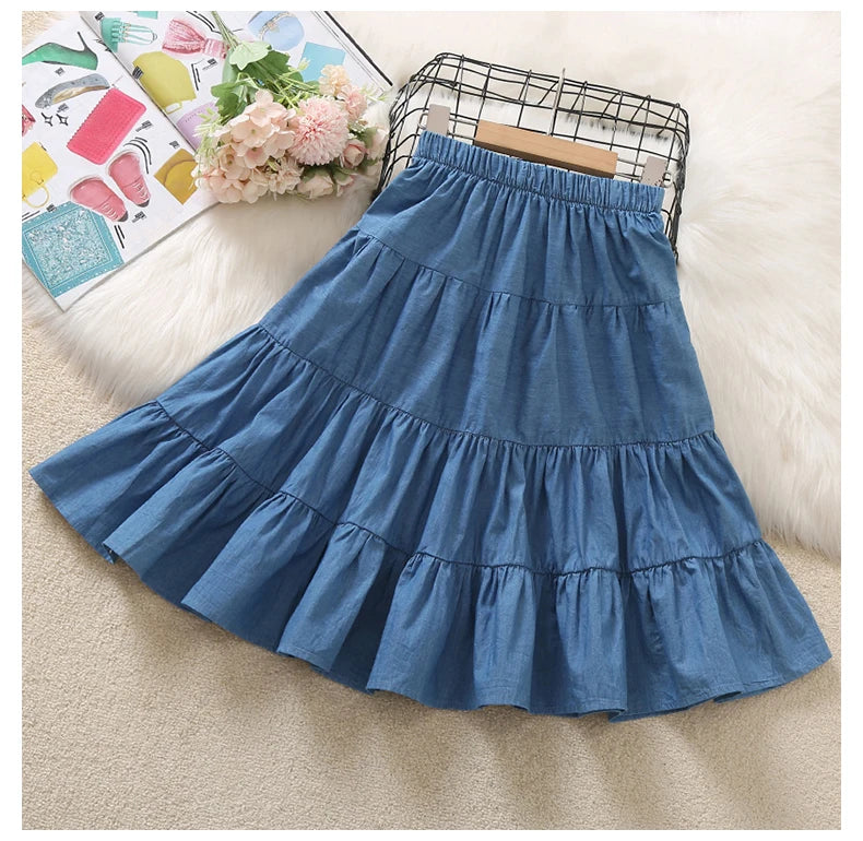 Blue Ruffle Skirt